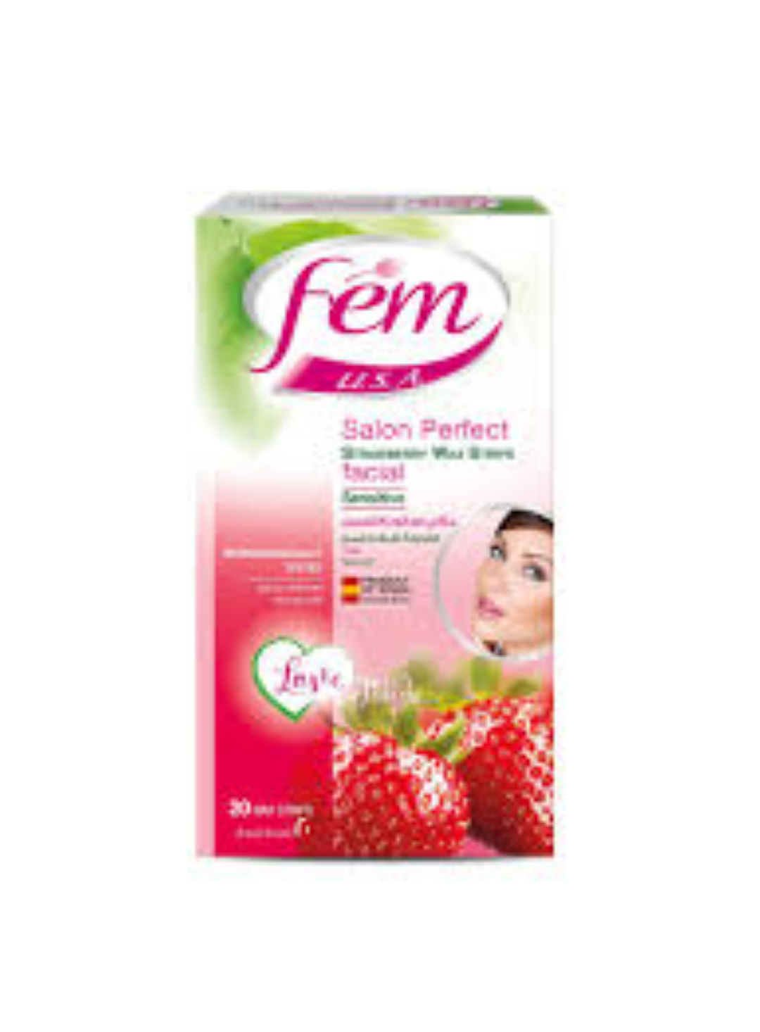 FEM WAX STRIPS SENSTIVE SKIN STRAWBERRY 20S